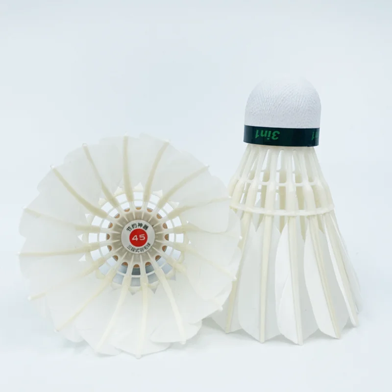 3in1 Shuttlecock Badminton D45 Most Durable Goose Feather Natural Feather Shuttlecock for International Tournament