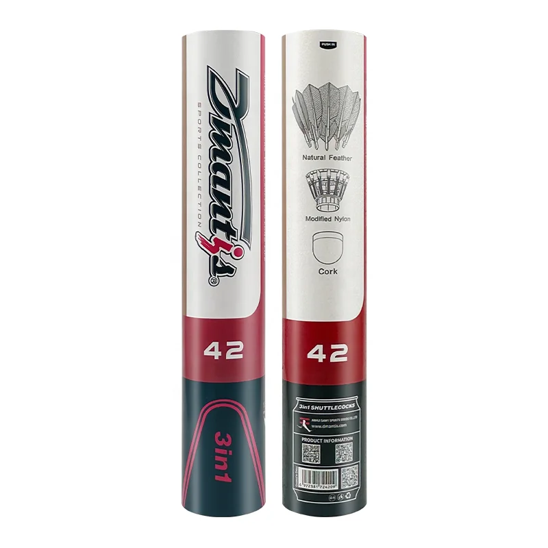 Dmantis D42 Hybrid 3in1 Shuttle Cock Badminton Shuttlecock Goose Feather