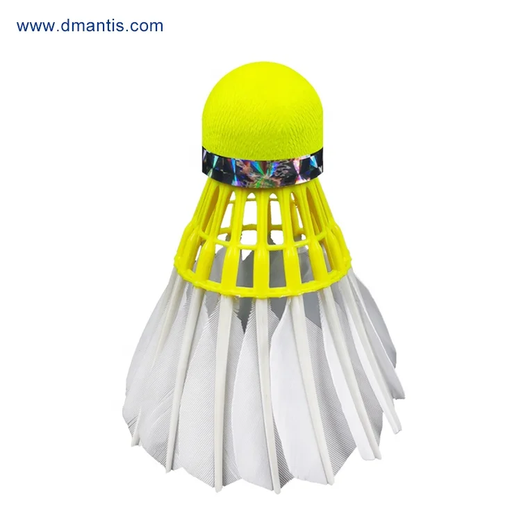 Fluorescent Yellow Cork  Badminton Shuttlecock Yellow Nylon Rest Better Visibility Fiber Cork Strong Accurate Strike