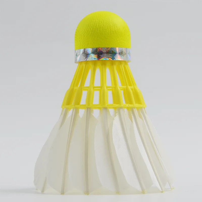 Wholesale Price Fluorescent Yellow Color Cork Goose Feather Badminton Ball for Indoor Sport and Training Badminton Shuttlecock