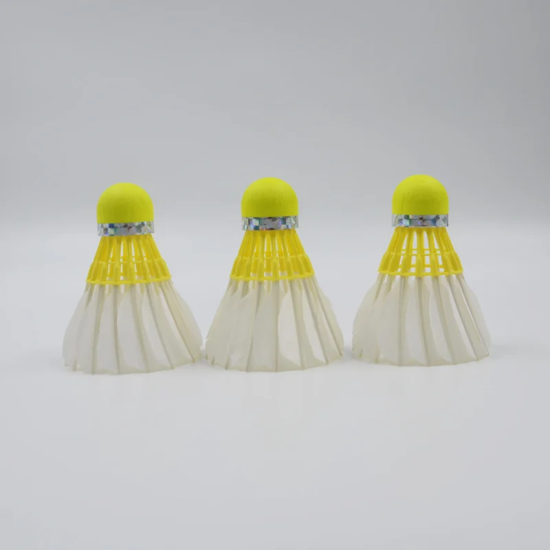 Pack of 12 3in1 Goose Feather Yellow Badminton Shuttlecock With Durability and Good Balance - Image 5