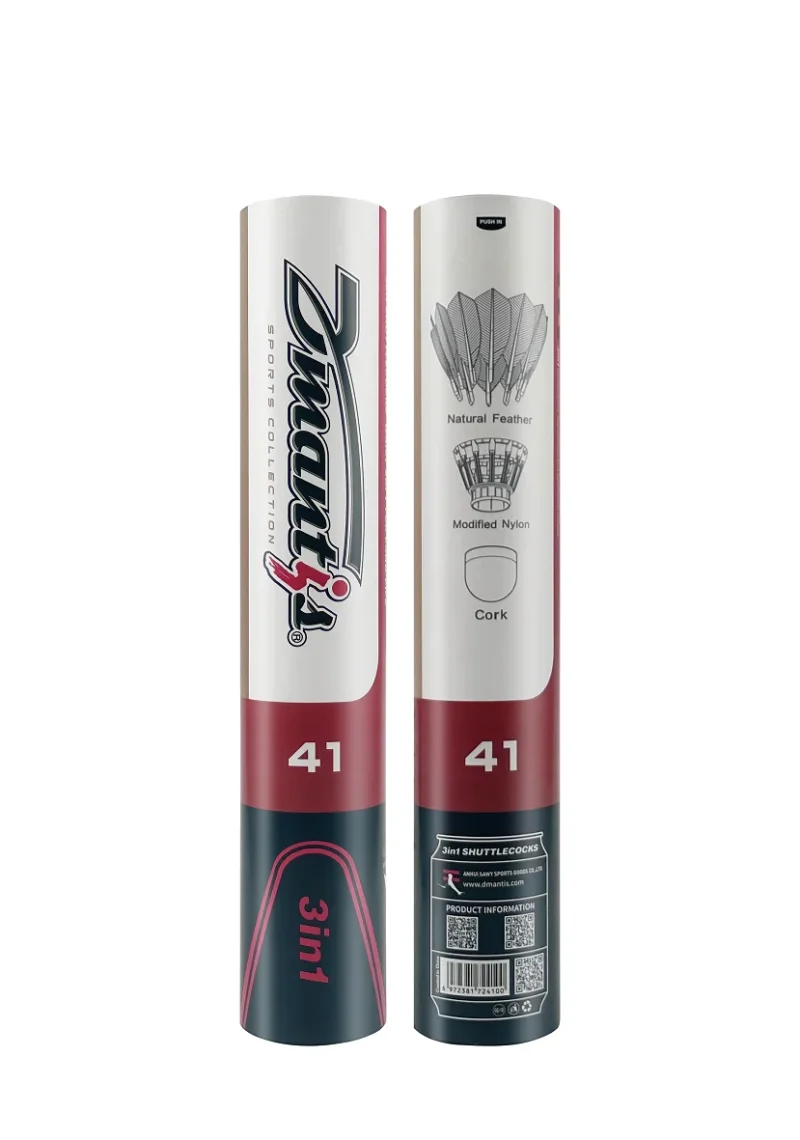 3in1Badminton Shuttlecock Dmantis Brand Model D41 in Goose Feather Shuttle Cock OEM ODM Support - Image 3