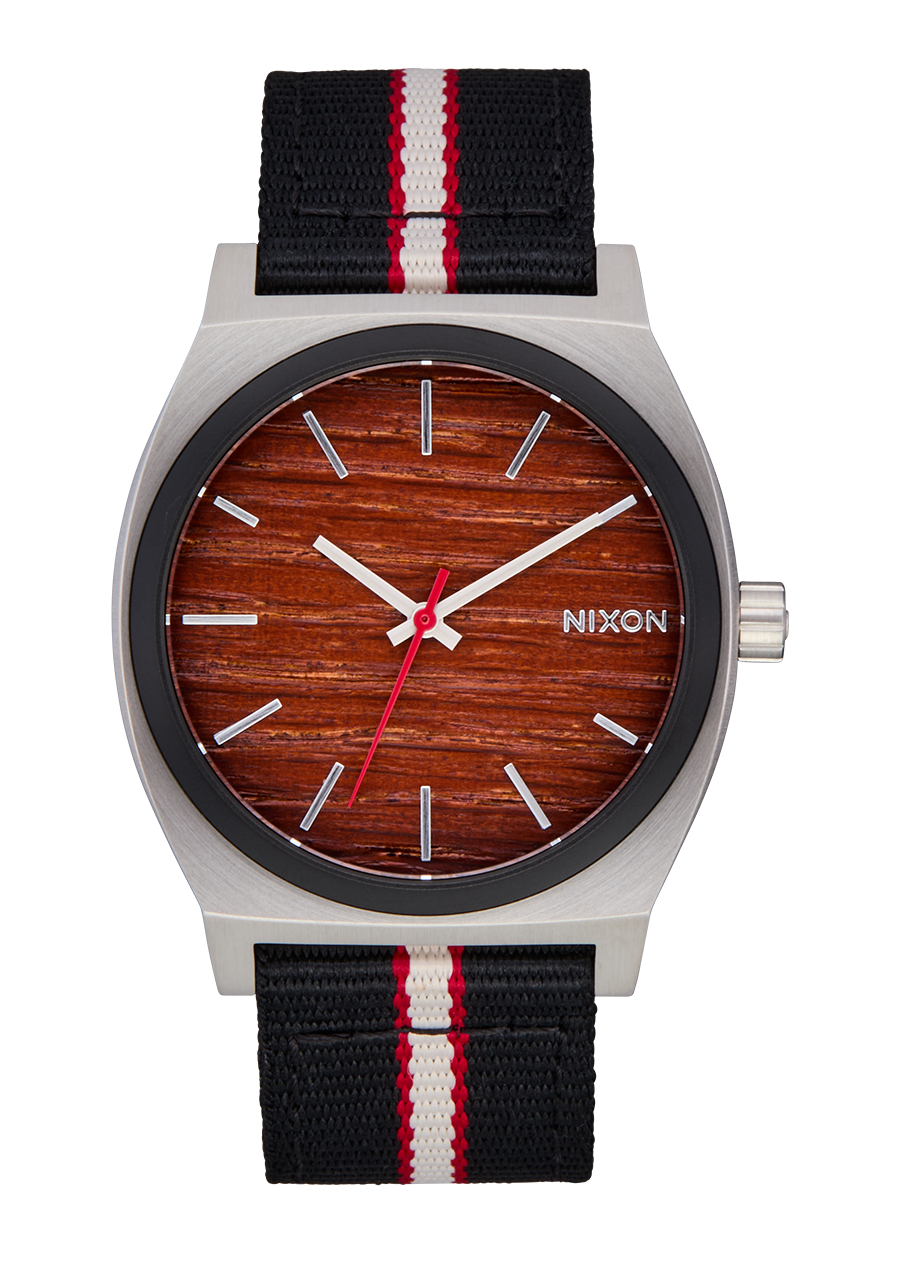 Time Teller Nylon - Silver / Rosewood / Black Stripe